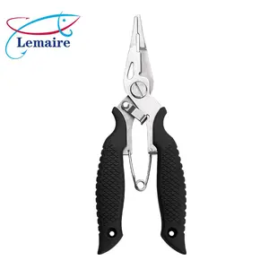 【Stainless Steel Fishing Pliers Multi-function Tool】With Wire Cutter + Ring Opener | Non-slip handle, seawater corrosion resistant, universal for braided line and carbon line Heavy Duty  Professional Angler’s Choice
