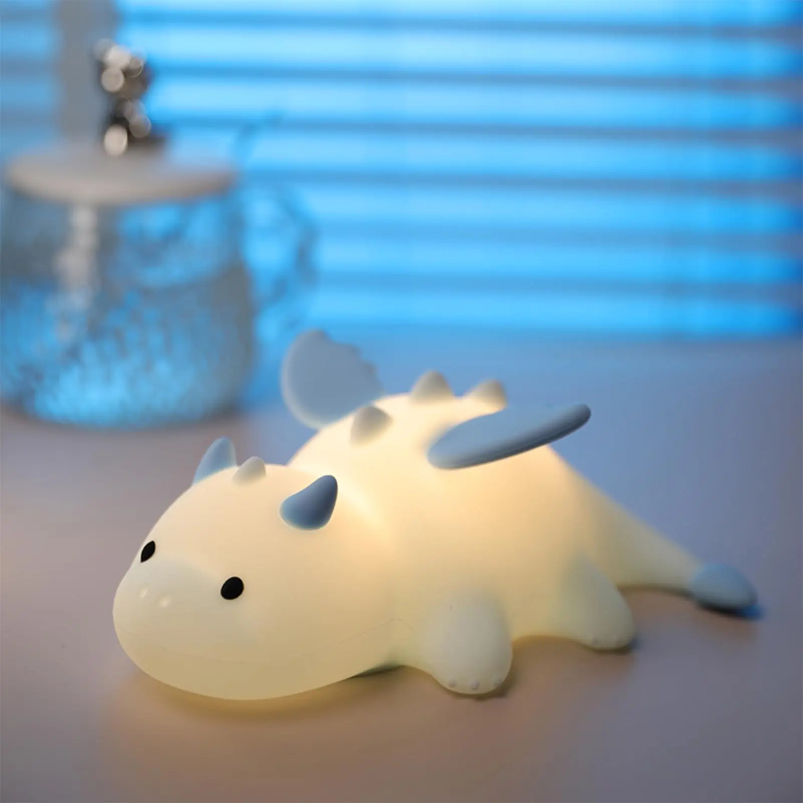 Cute Dragon Night Light for Kids, Soft Silicone Lamp 3 Level Dimmable, 7 Color Changing & Timer, Rechargeable Portable Lamps,Bedside Lamp, perfect for bedroom, best Gifts for Girls/Boys/Mother/ friend