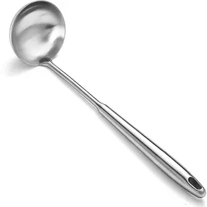 Stainless Steel Soup Ladle Extra-Deep Large-Capacity Ladle with Long Hollow Handle Dishwasher Safe Easy to Clean Ideal for Soup Stew Broth & Sauce