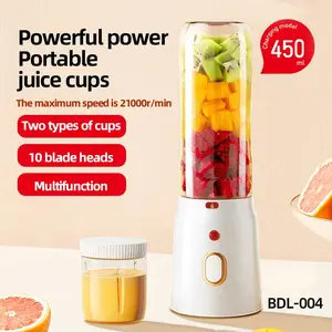 Portable USB Juicer with Rechargeable Battery - Quiet, BPA-Free, Compact Design for Smoothies, Shakes &amp; Fresh Juices - Travel, O
