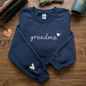 Embroidered Grandma Sweatshirt, Custom Grandkids Names Sleeve, Personalized Granny Gigi Mimi Sweater, Gigi Mimi Clothing, Mother’s Day Grandma Outfit