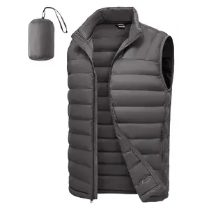 GOPUNE Men's Lightweight Packable Water-Repellent Puffer Vest Sleeveless Warm Jacket for Golf Hiking Casual Travel
