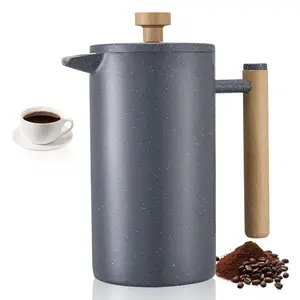 fathersdaygift VEVOR French Press Coffee Maker, 34 Ounce 1 Liter Stainless Steel Coffee Press Tea Maker with Filter, Large Double Wall Insulated French Presses Cold Brew for Camping Travel Home Kitchen, Black