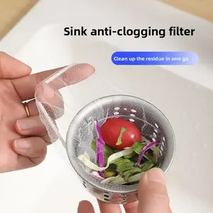 Disposable kitchen sink garbage filter, a tool used to prevent clogging of drain openings, sinks, and dishwashing basins