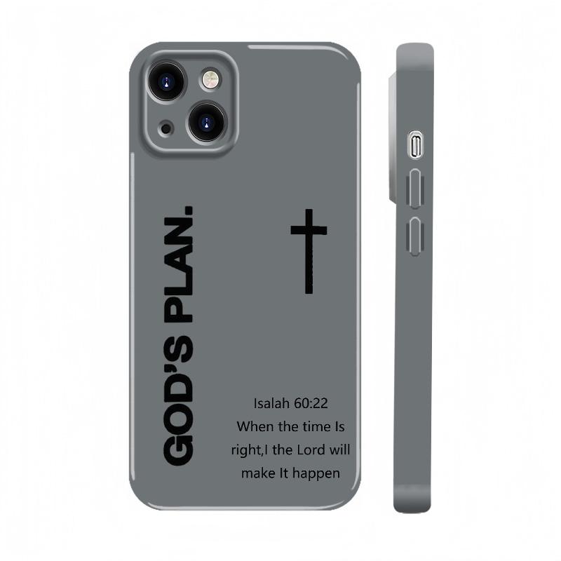 "God's Plan" Isaiah 60:22 Bible Verse Cross Phone Case, All-inclusive Camera Lens  Protective Cover for iPhone 17 Pro Max 16 15 14 13 12 11 Plus Air Pro, Perfect Christian Gift & Daily UsePerfect Gift for Friend and Family anti-fall mobile phone case