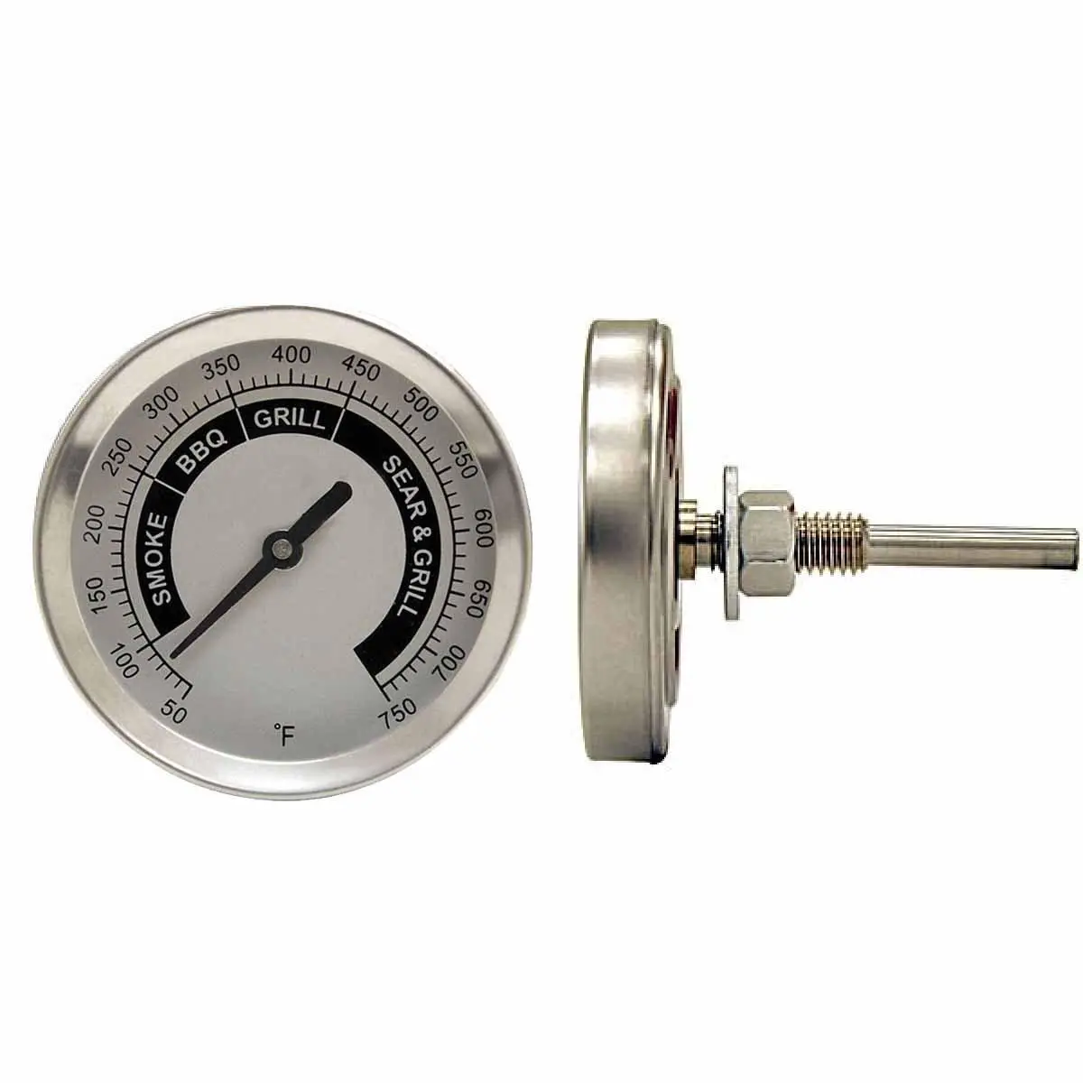 21 Century B50A5 Screw-Lock Circular Face Kitchen Thermometer - 2" Dial, Reads 750°F, Kitchenware for Meat Temperature Checking, Cooking