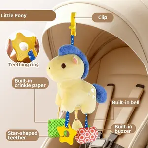 Baby Stroller Plush Hanging Toy Horse Pull-Along Toy, Baby Car Seat Toy, Soft and Cuddly, Perfect for Infants and Toddlers