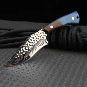 Non-slip handle - Camping, hunting, barbecue, kitchen knives - Portable fixed blade survival tool, multi-functional outdoor cooking knife, wear- texture handle, high-quality craftsmanship, professional chef's exclusive, suitable for camping