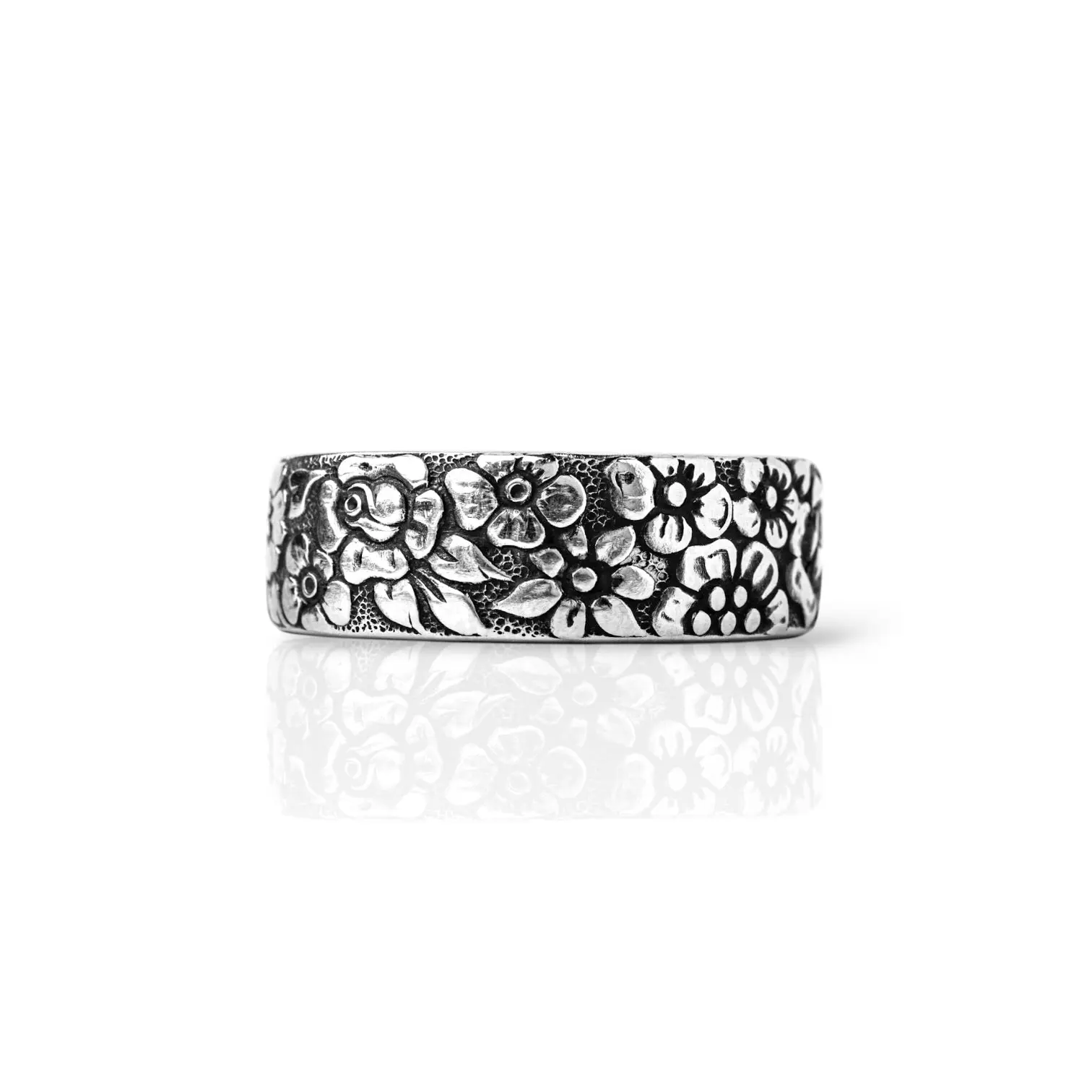WildFlower - Handcrafted Stainless Steel Floral Spoon Ring