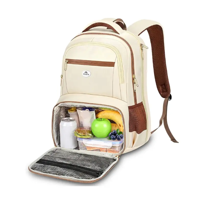 【Back To School】MATEIN Lunch Backpack, 17 Inch Laptop Backpack with Insulated Lunch Compartment, Water-Resistant Work Backpack with Padded Straps & Anti-Theft Design for Office, College & Daily Commute, Commuter Backpack, Birthday