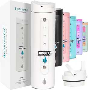 Elemental Iconic Charm Strap Kids Water Bottle 20oz Leak-Proof Triple Insulated Stainless Steel BPA-Free for School Travel Gym