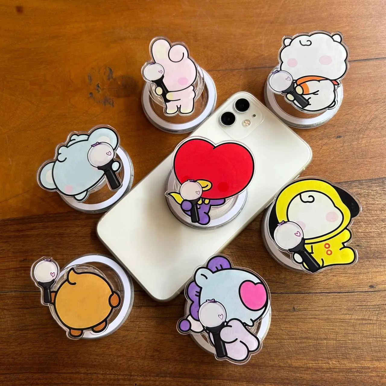 Purple Galaxy Friends Phone Grip - Magnetic Holder for Phone & eReader, Kpop Fan Gift