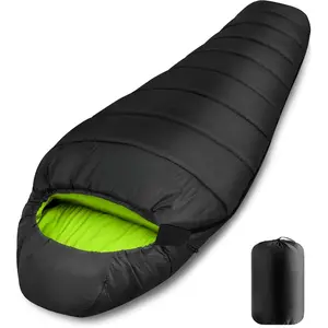 Mummy Sleeping Bag, Cold Weather Camping Sleeping Bag, 32 ℉         3-4 Seasons Adults Sleeping Bag, Non-Snag Zipper with Adjustable Hood for Backpacking, Hiking