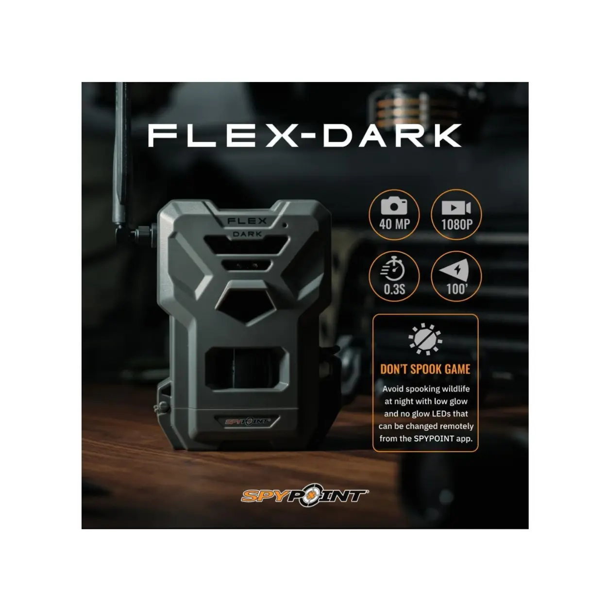 Spypoint FLEX DARK 40MP Sensor Cellular Trail Hunting Camera Bundle - Rugged Gray Hunting Gear with Cellular Sync Accessories