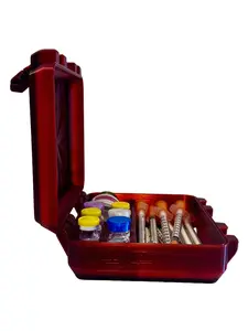 Pepper Red Vial Case for Peptides, GLP, HRT/TRT — Travel + Fridge Ready - Vial Caps Included! Medication Storage Box Clean Durable