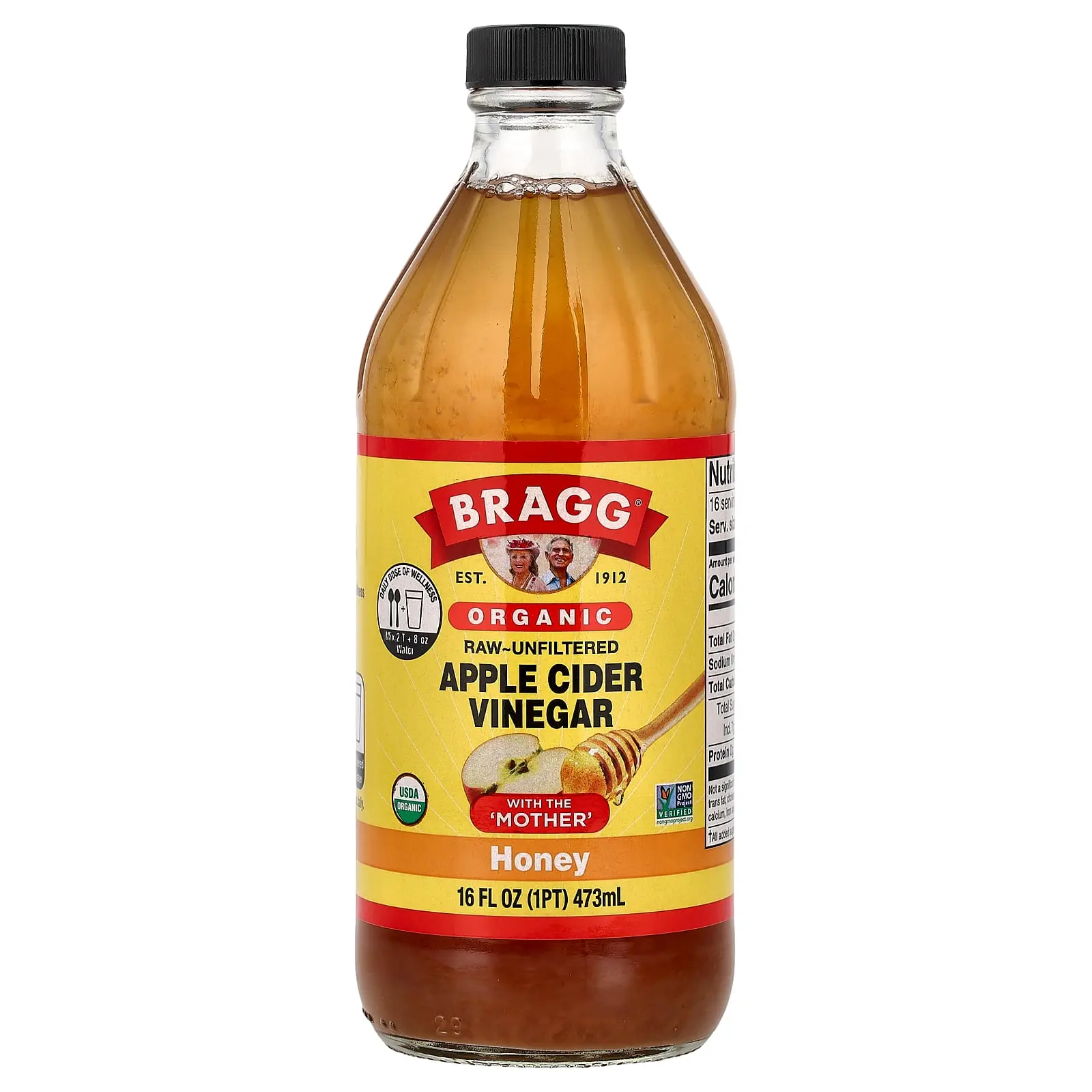 Bragg Organic Apple Cider Vinegar With The 'Mother', Honey, 16 fl oz (473 ml) Bragg Organic Apple Cider Vinegar With The 'Mother', Honey, 16 fl oz (473 ml)