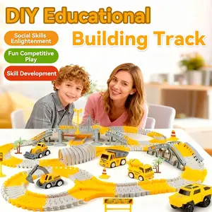 TongLi Track car toys children's construction toys children's track car sets construction vehicle tracks track construction sets electric track cars toy cars for ages 3-7 Christmas Halloween Thanksgiving gift