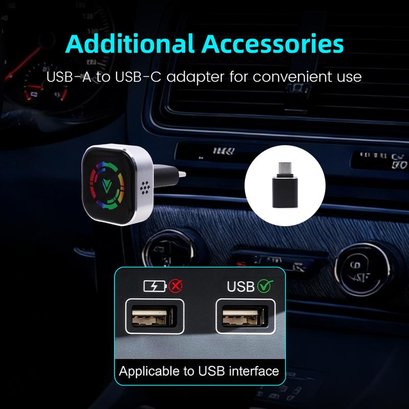 2026 Wireless carplay Adapter for iPhone/Android - Fast Connection,No Latency,Hands-Free Call wireless adapter Electronic Charger carplay dongle
