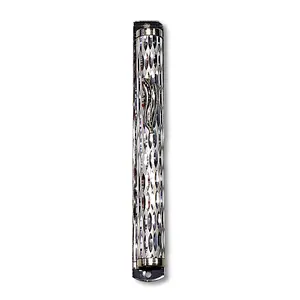 Metal Gray Silver-Tone Pattern Classic Mezuzah Case, 6" - Made in Israel