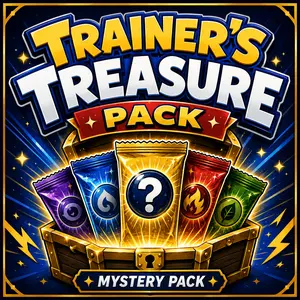 New! Pokemon Trainer's Treasure Mystery Pack with Sealed Trading Card Booster and Guaranteed Hit (Non-Sports Collectible Trading Card Item)