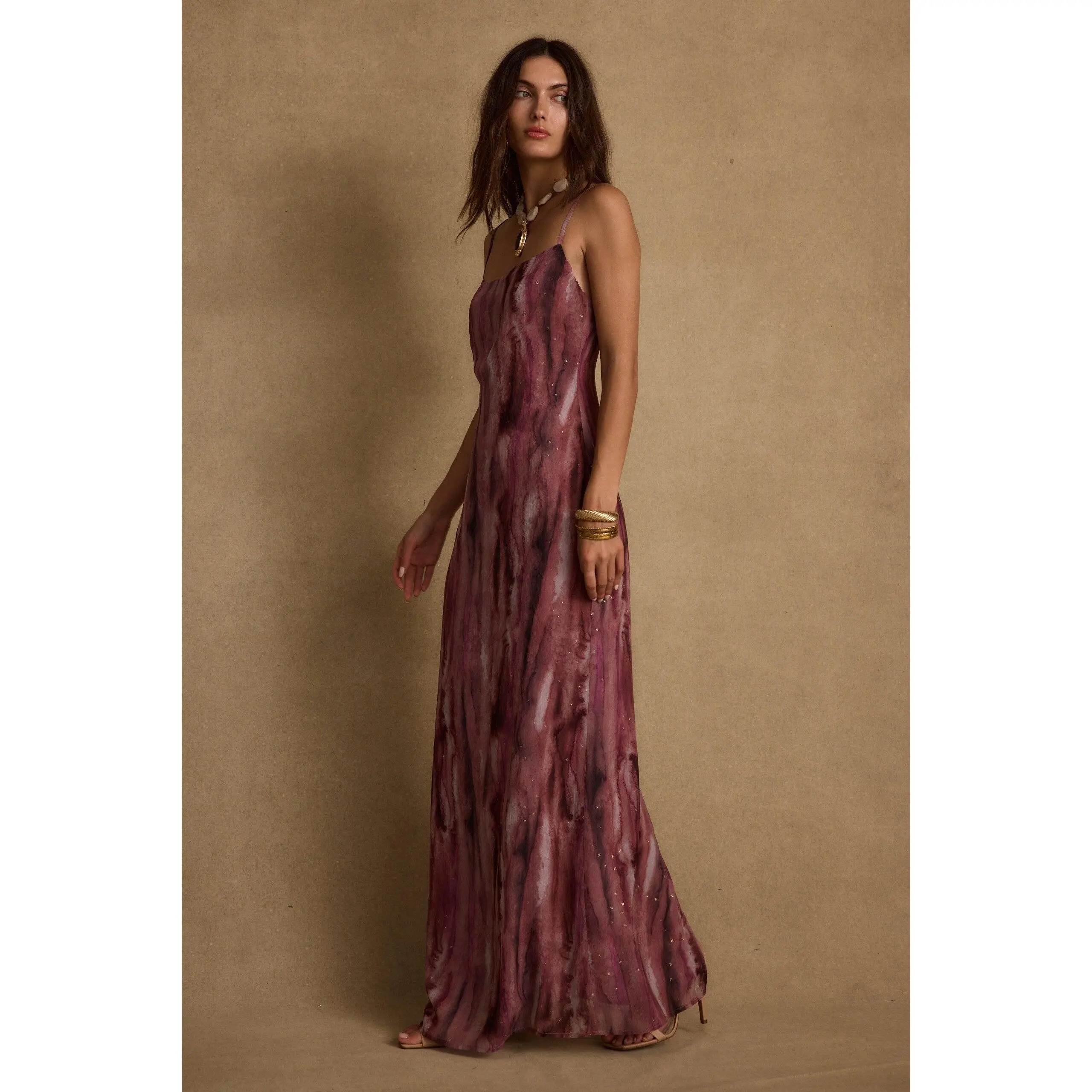 berry chiffon dress Milaya Mini Dress in Chiffon Berry , Halter Neck , Strappy