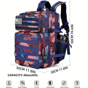 1 11.89 Gallon Multifunctional Backpack, Molle Camping Large-Capacity Backpack