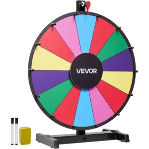 VEVOR 24 in Spinning Prize Wheel, 14 Slots Spinning Wheel with Stand, Tabletop Win Fortune Roulette with a Dry Erase and 2 Markers, 6 Colors, Easy Assembly, for Party Pub Trade Show Carnival EventsVEVOR Super Brand Day