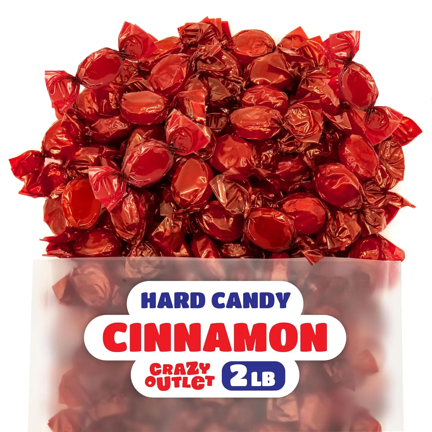 Cinnamon Candy - 2 Pound Bulk Bag - Cinnamon Hard Candy Individually Wrapped - Old Fashioned Candies for Office Bowl - Spicy Sweet Flavor of Nostalgic Treat