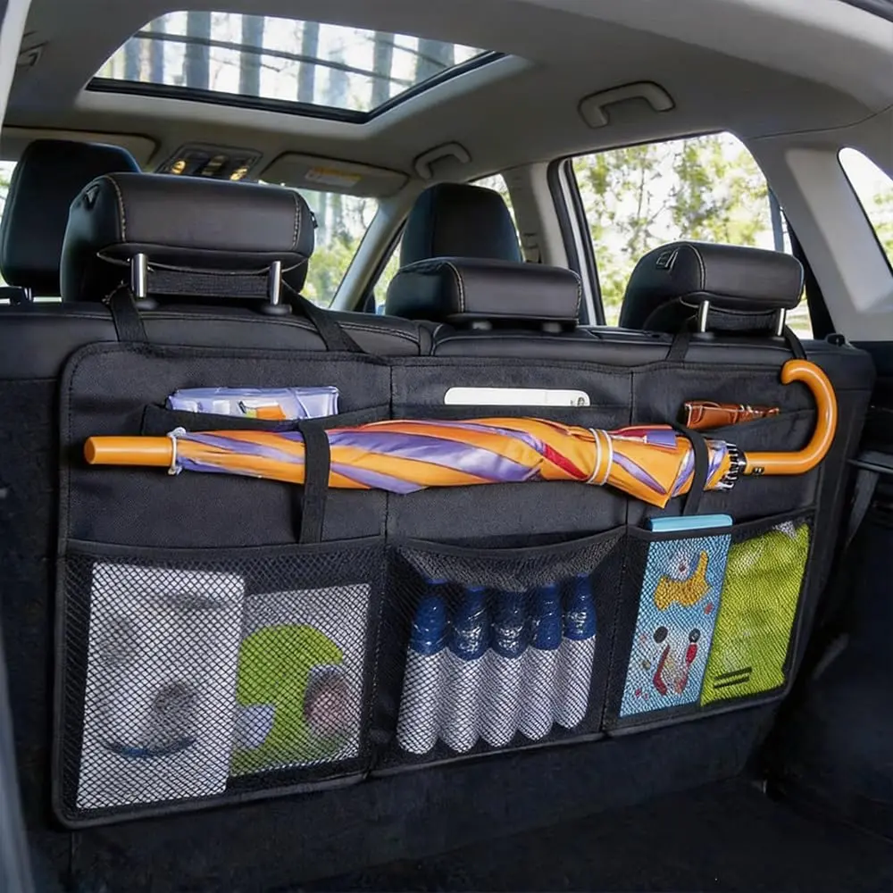 Car Trunk Storage Bag Rear Seat Suspended Large capacity Storage Bag with Adjustable Straps Waterproof and Foldable Design Durable and Space saving Rear Car Storage Equipment