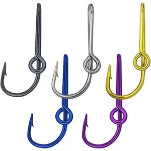 DHATMYC 5PCS Fish Hook Hat Clip Gold Hats Pins Decal Fish Hooks for Cap Hat Tie Clasp Money Clip