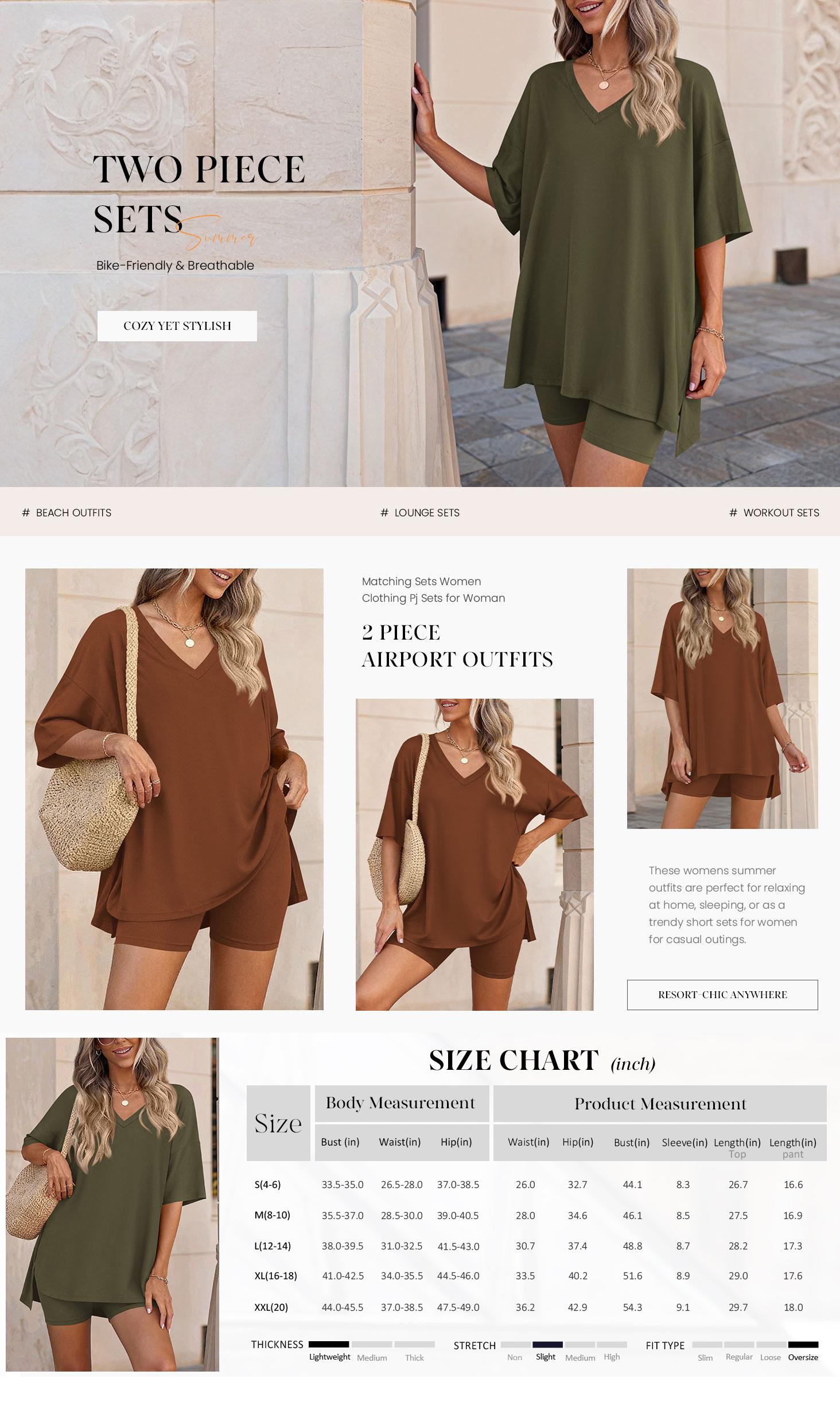 PrettyGarden V Neck 2 Piece Sets for Women Summer Lounge Short Set Spring Matching Biker Shorts Oversized Shirt Clothing