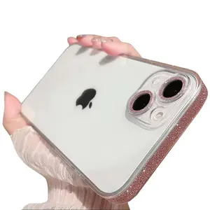 Transparent Glitter Sparkly Phone Case – Shockproof Protector Cover for iPhone 11 12 13 14 15 16 Pro Max Plus Smartphone Accessories