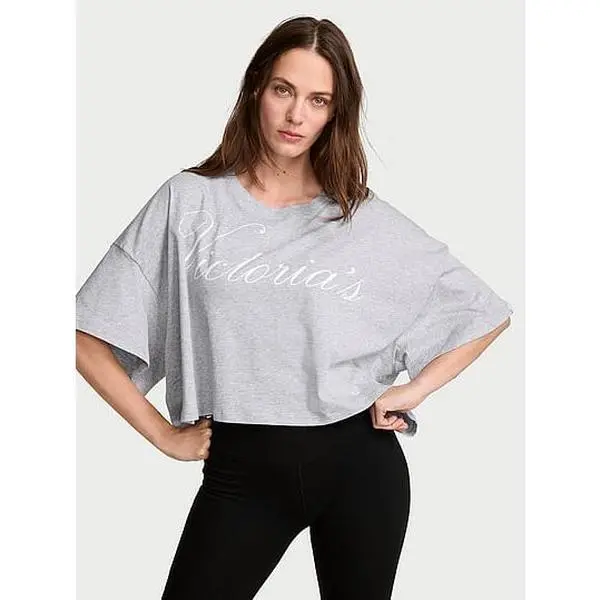 Victoria's Secret 100% Cotton Oversized Crop Tee