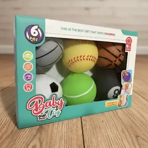 Baby Hand Grasp Balls Set of 6, Multicolor Sensory Balls, Soft Texture Touch Toy, Soft Ball Design, PVC Material, Perfect Birthday Gift