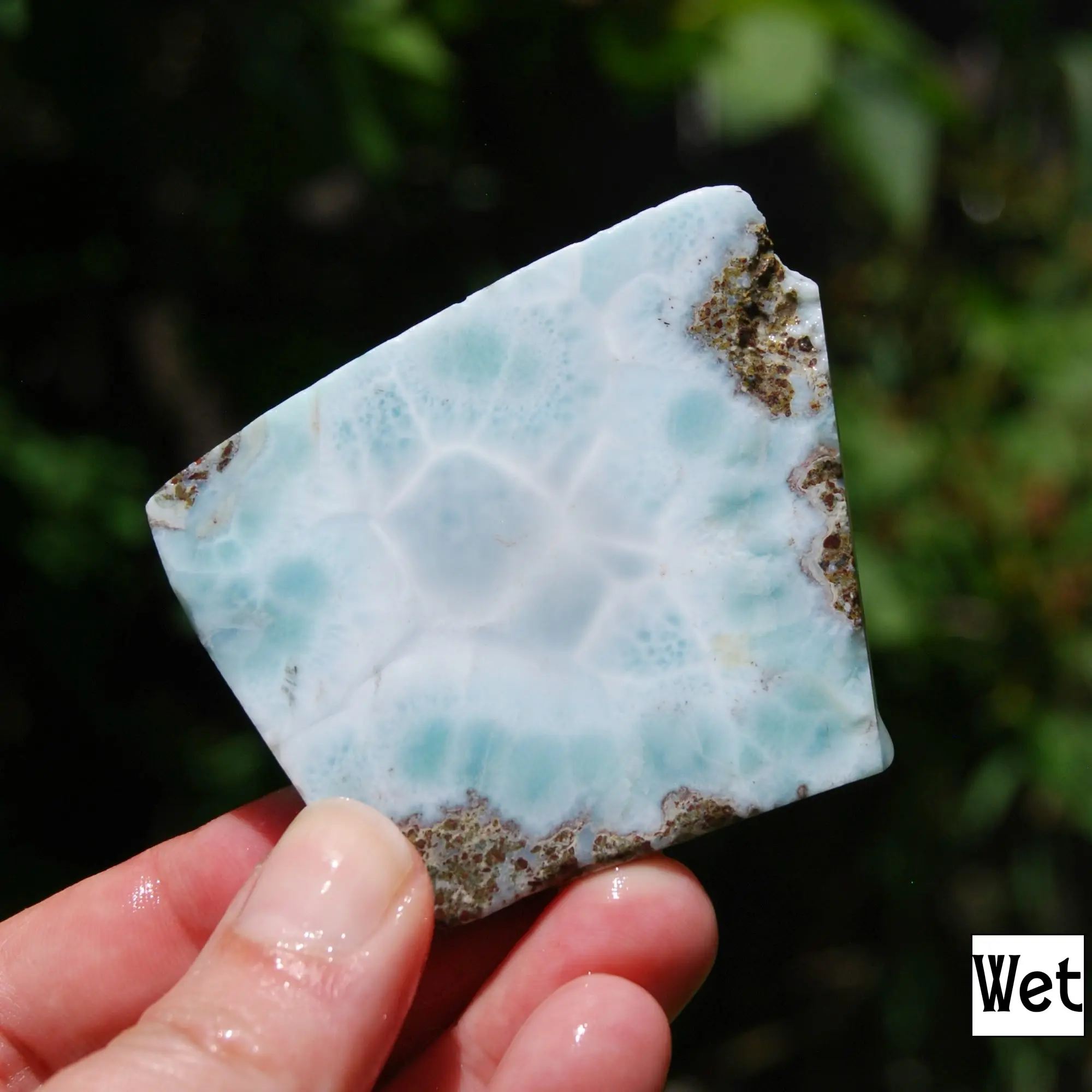 2.5in 89g Genuine Larimar Crystal Slab, Dominican Republic