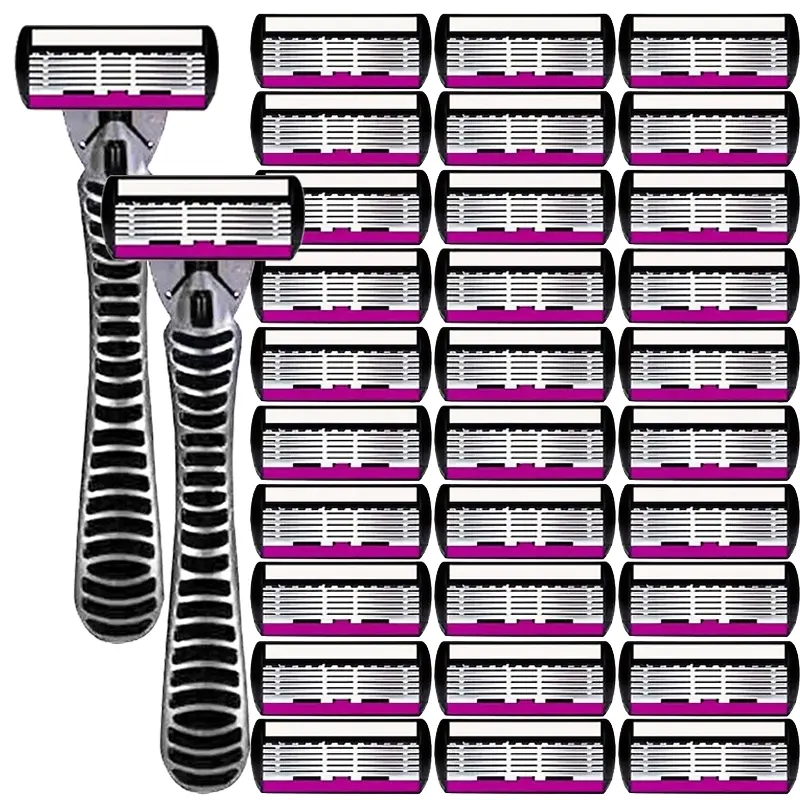 6-Layer Manual Shaving Razor, Manual Shaver, European & American Style, Suitable For Men & Women, Provides Smooth Shaving Experience With Anti-Slip Strip, Applicable For 10 Occasions, Essential Tool For Daily Shaving And Hair Removal