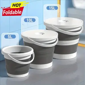 Collapsible Silicone Bucket - Portable Folding Pail for Camping, Boat, Fishing & Emergency Kit | Multipurpose Wash Basin for Car Cleaning, Pet Bath, Laundry & Outdoor Travel | Space Saving Storage Foldable Basin