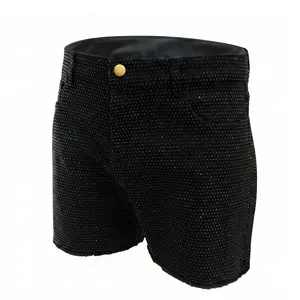 black rhinestone stretch denim MCE shorts