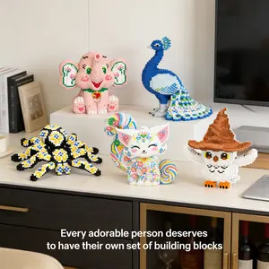 Multicolor Forest Animal 3D Puzzle Building Blocks, Creative Puzzle, Home Office Bookshelf Decor, Party Decoration, Ideal Gift for Thanksgiving Christmas