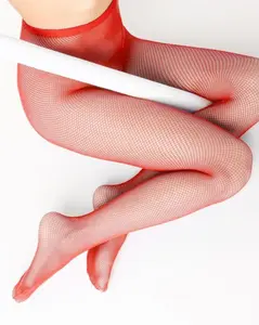 Nylon Spandex Fishnets - Scarlet Red