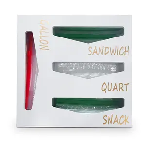 Ziplock Bag Organizer For Kitchen Drawer - White Baggie Bags Organizer & Plastic Food Storage Bags Holder - Compatible with Gallon, Quart, Sandwich, Snap, Freezer, 80 Slider Bags included