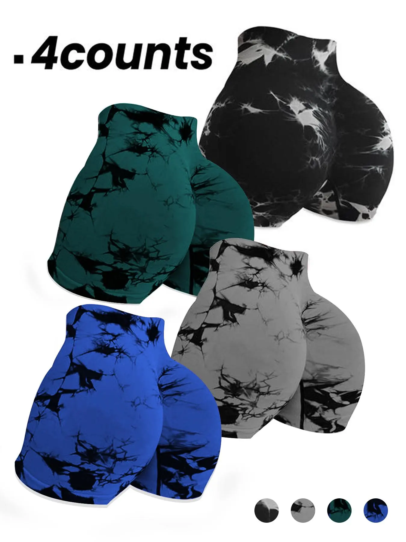 Women's Tie Dye Print High Waist Sports Shorts, Breathable Comfortable Skinny Athletic Shorts for Gym Workout Running, Ladies Sportswear Activewear for All Seasons, Athletic Bottoms Women's Tie Dye Print High Waist Sports Shorts, Breathable Comfortable Skinny Athletic Shorts for Gym Workout Running, Ladies Sportswear Activewear for All Seasons, Athletic Bottoms