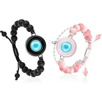 8 Perlen, Schwarz und Rosa