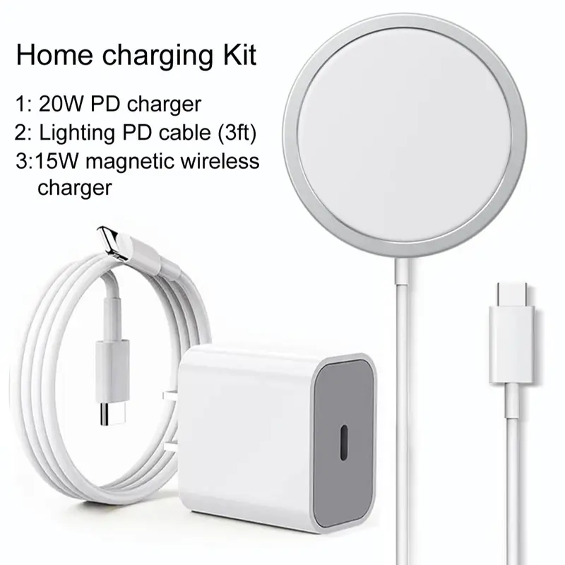 3-in-1 15W MagSafe Magnetic Wireless Charger, 20W PD Fast Charging Dock, Charging Station for Multiple Devices, Compatible with iPhone 17/16 Pro Max/16 Pro/15 Pro/16/15/14/13/12 Plus, AirPods 3/2/Pro 2, Magnetic Charger Base