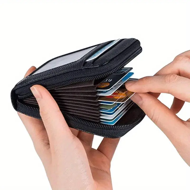 Zipper Card Holder, 1 Count Lightweight Durable Card Wallet, Zipper Wallet Design, Multi-card Slot Card Holder, Desk Organizer for Bank Card, Credit Card, Member Card, Zipper Pouch Wallet, Wallet Cards Storage