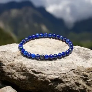Handmade Lapis Lazuli Friendship Bracelet for Women & Men - 6mm Natural Beads Healing Energy Gift for Wisdom Inner Peace