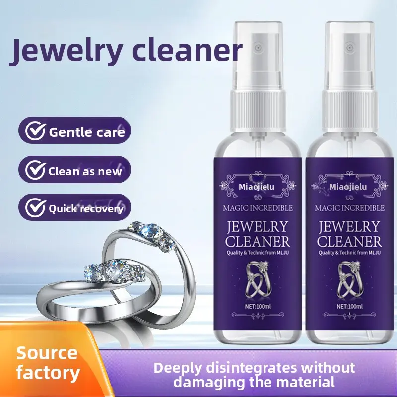 Jewelry Cleaner Non-Damaging to Gold and Silver Silver Washing Water Rust Removal Dust Removal Jewelry Care Maintenance Solution Restoration Refurbishment Spray Household