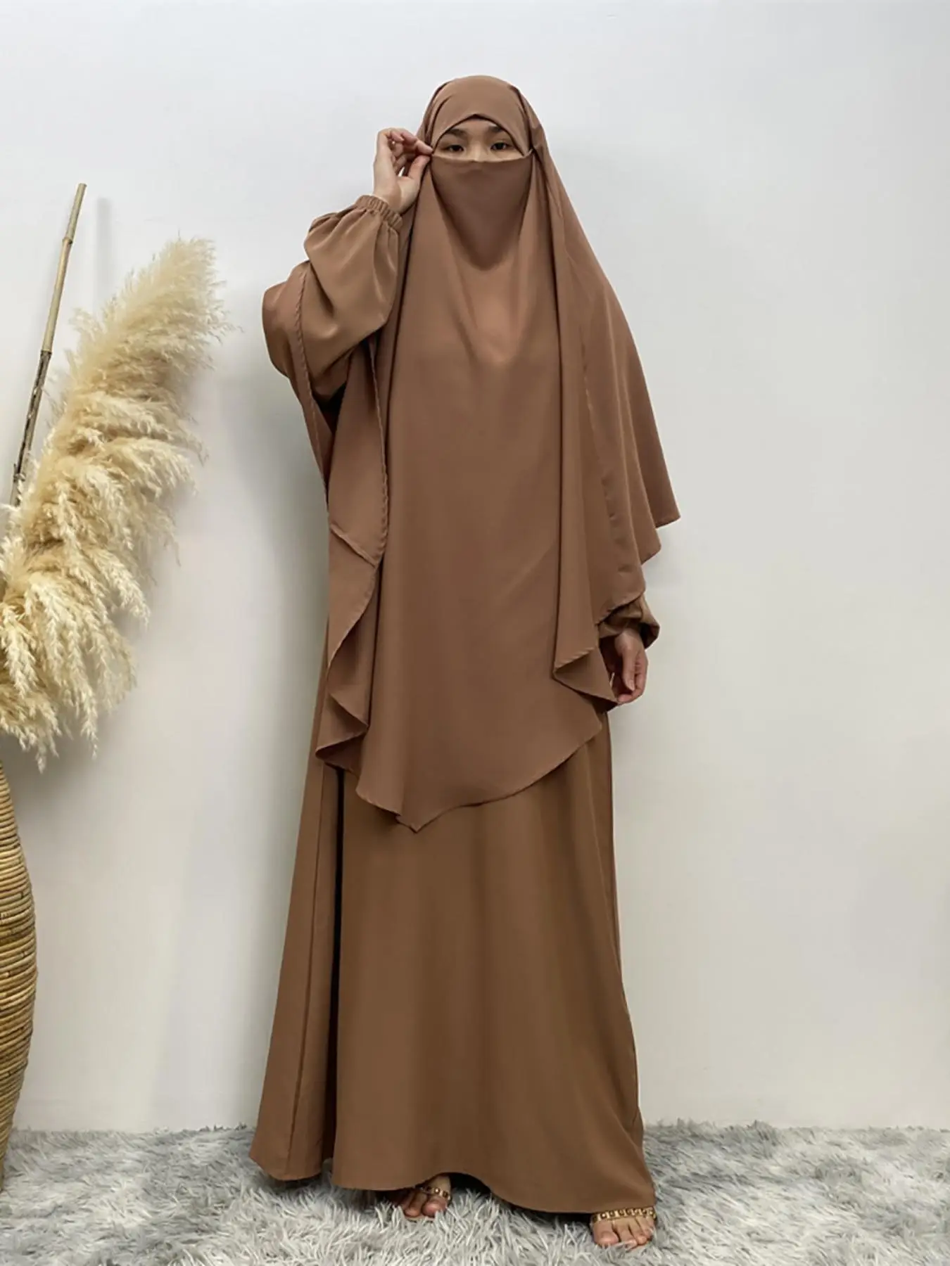 Women's Solid Color Khimar, Modest Fashion Khimar for Daily Wear, Comfortable Muslim Clothing for Women