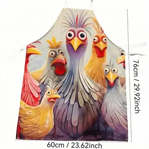 Chicken Pattern Apron, 1 Count/12pcs Colorful Sleeveless Kitchen Apron, Lemon Pattern Apron, Easy Cleaning Apron for Home Cooking, Kitchen Wear, and Cooking Enthusiasts #TOP PICKS
