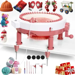 Upgraded 48  Knitting Machine, Circle Knit Loom Machine with Row Counter and Hand Crank,Crochet Knitting Loom Machine for Beginners and Seasoned Knitters